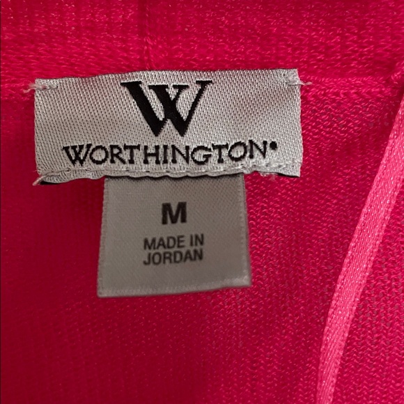 Worthington Vibrant Pink medium Cardigan no closures EUC - Picture 2 of 4